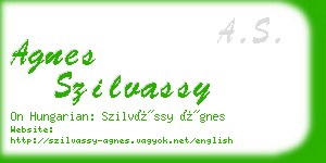 agnes szilvassy business card